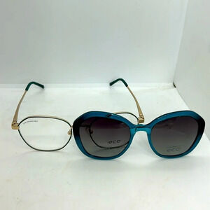 ECO Chia MAGD Aqua Eyeglasses Frames & Magnet Sun Clip On RXable NWT